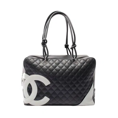 Pre-owned Chanel Cambon Line Leather Handbag Black