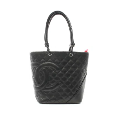 Pre-owned Chanel Cambon Line Medium Tote Bag In Black
