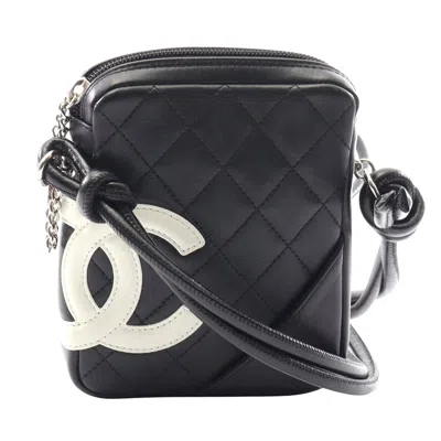 Pre-owned Chanel Cambon Line Small Lambskin Shoulder Bag In Black