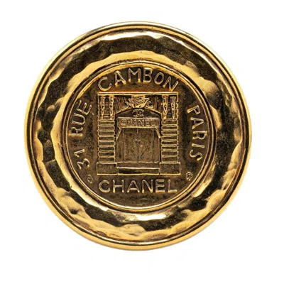 Pre-owned Chanel Cambon Plating Brooch () In Gold