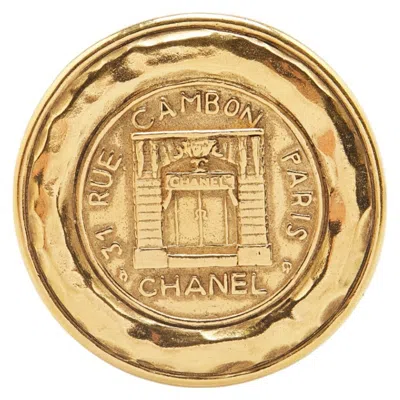 Pre-owned Chanel Cambon Plating Brooch () In Gold
