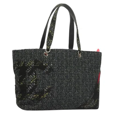 Pre-owned Chanel Cambon Vinyl Tote Bag () In Blue