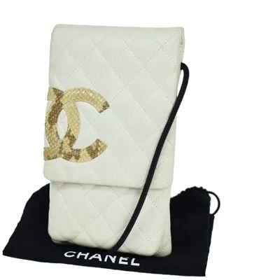 Pre-owned Chanel Cambon White Leather Shoulder Bag ()