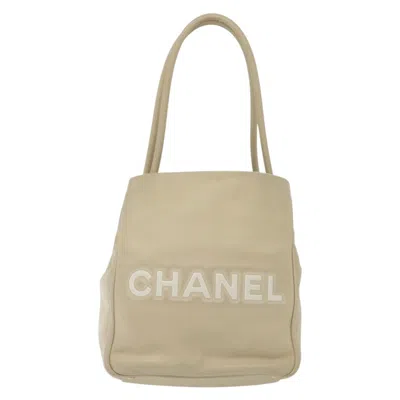 Pre-owned Chanel Camellia Beige Leather Shoulder Bag () In Sand