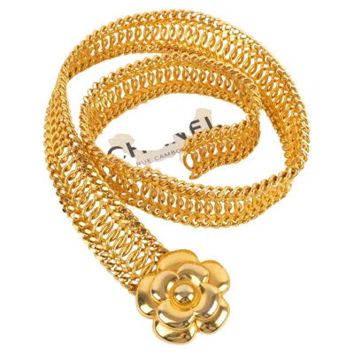 Pre-owned Chanel Camellia Belt Haute Couture In Orange