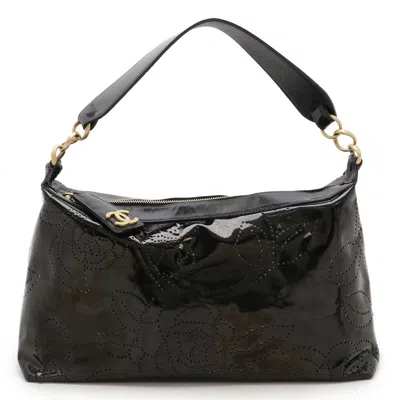 Pre-owned Chanel Camellia Black Shoulder Bag ()
