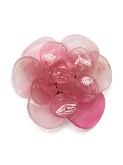 Pre-owned Chanel Camellia Brooch In Pink