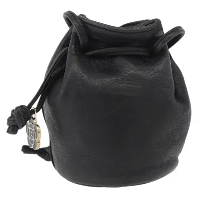 Pre-owned Chanel Camellia Clutch Bag Leather Black Leather Clutche & Pouche Bag ()