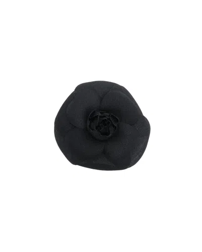 Pre-owned Chanel Camellia Corsages Brooch In Black