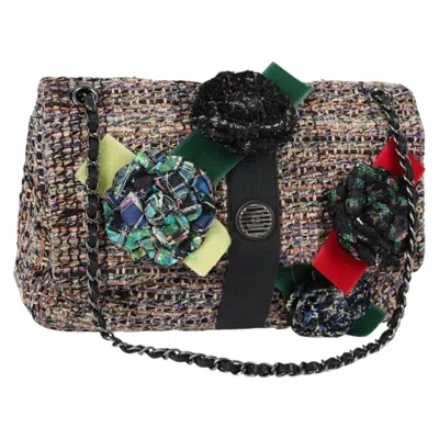 Pre-owned Chanel Camellia Flap Shoulder Bag Tweed Tweed Bag () In Multi