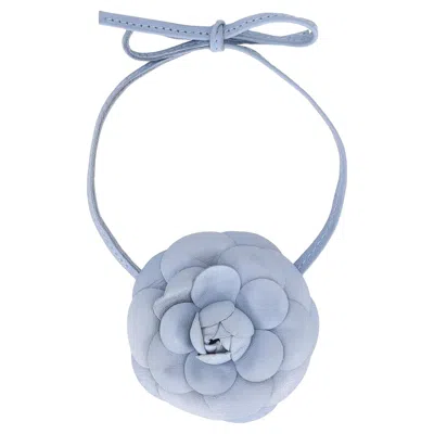 Pre-owned Chanel Camellia Flower Leather Choker Necklace In Multi