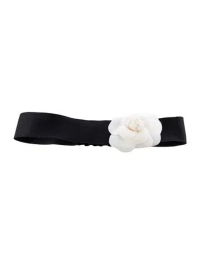 Pre-owned Chanel Camellia Headband In Black