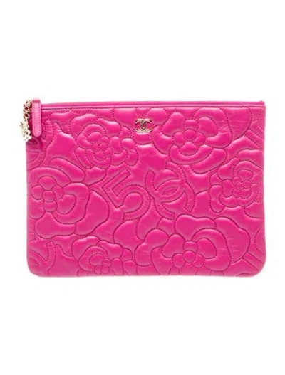 Pre-owned Chanel Camellia O-case In Pink