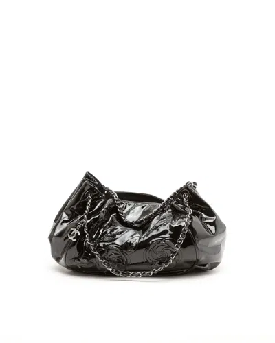 Chanel Camellia Patent Tote Bag In Black