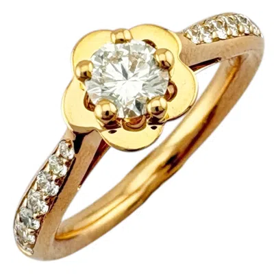 Pre-owned Chanel Camellia Pink Gold Pink Gold (18k) Band Ring ()