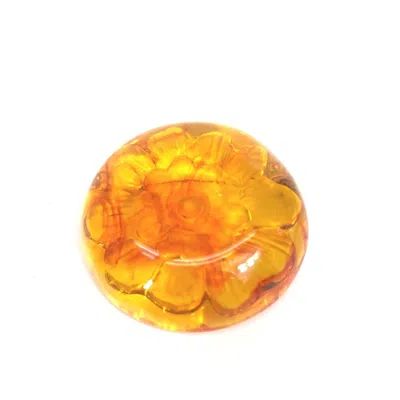 Pre-owned Chanel Camellia Plastic Brooch () In Orange
