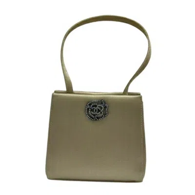 Pre-owned Chanel Camellia Satin Handbag () In Sand