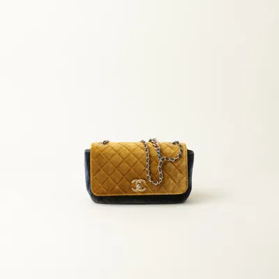 Pre-owned Chanel Camellia Suede Flap Bag