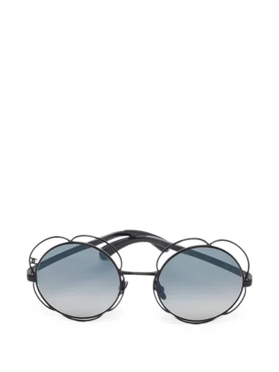 Pre-owned Chanel Camellia Sunglasses In Black