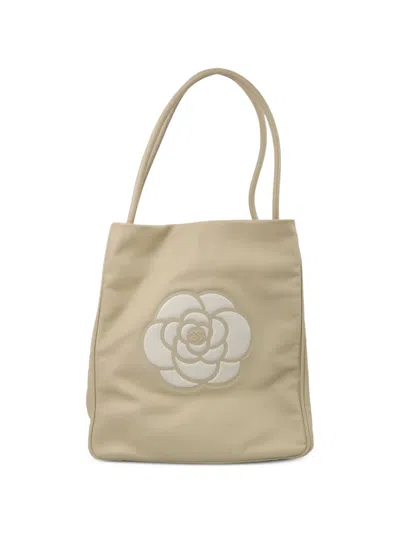Pre-owned Chanel Camellia Tote Bag In Neutrals
