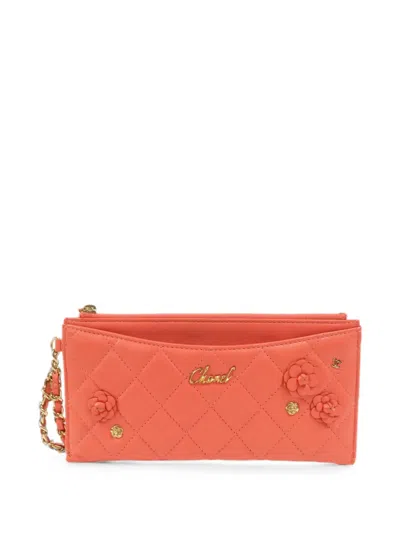 Pre-owned Chanel Camellia Wallet In Pink