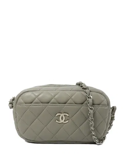 Pre-owned Chanel Camera Bag Quilted Cross Body Bag In Gray