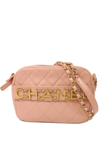 Pre-owned Chanel Camera Diamond-quilting Logo Shoulder Bag In Pink