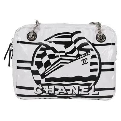 Pre-owned Chanel Camera White Vinyl Shoulder Bag ()