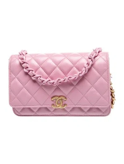 Pre-owned Chanel Candy Cc Wallet On Chain In Pink