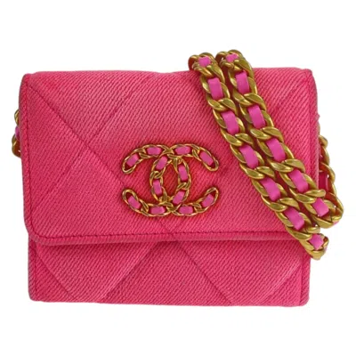 Pre-owned Chanel Canvas Chain/shoulder Wallet () In Pink
