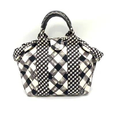 Pre-owned Chanel Canvas Cruise Line Tote Bag In Black