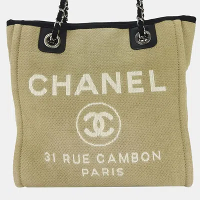 Pre-owned Chanel Canvas Deauville Totes In Beige