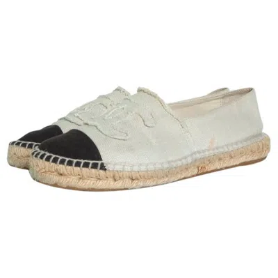 Pre-owned Chanel , Canvas Espadrilles In Beige In Brown
