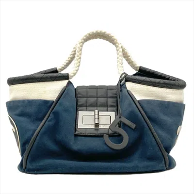 Pre-owned Chanel Canvas Handbag () In Blue