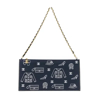 Pre-owned Chanel Canvas Leather Shoulder Bag () In Black