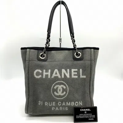 Pre-owned Chanel Canvas Shoulder Bag Tote Bag () In Gray