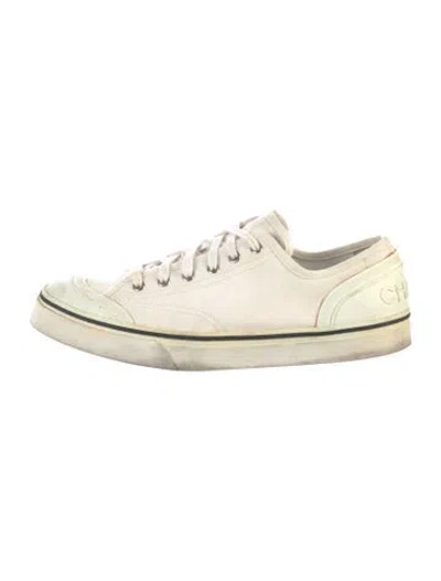 Pre-owned Chanel Canvas Sneakers In White