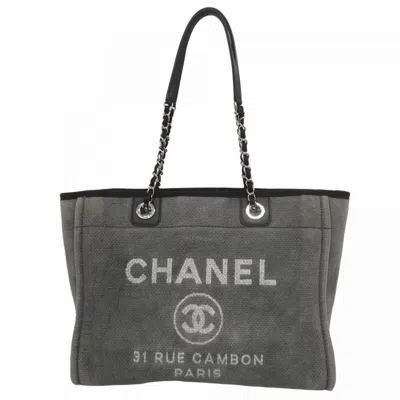 Pre-owned Chanel Canvas Tote Bag () In Black