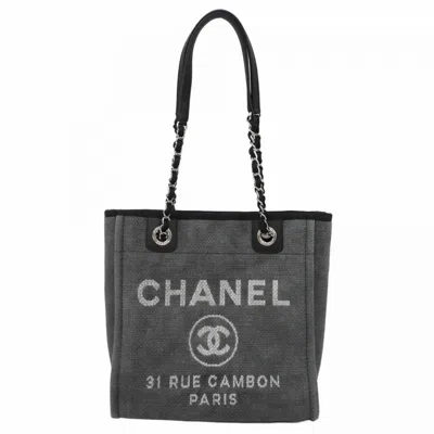 Pre-owned Chanel Canvas Tote Bag () In Gray