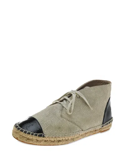 Pre-owned Chanel Cap Toe Espadrille Sneakers In Neutral
