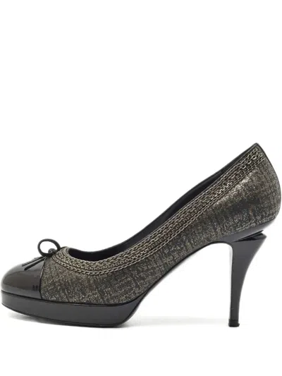 Pre-owned Chanel Cap-toe Pumps In Black