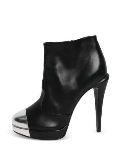 Pre-owned Chanel Cap-toe Ankle Boots In Black