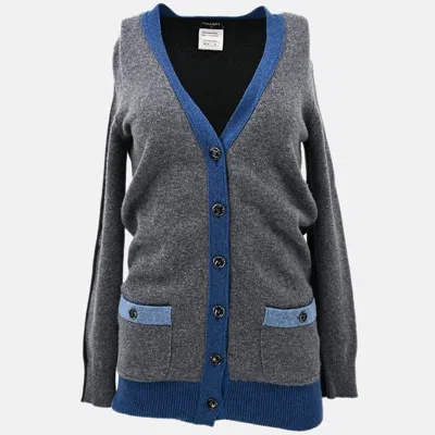 Pre-owned Chanel Cardigan Gray Size 34