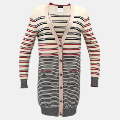 Pre-owned Chanel Cardigan Ivory #40 In Sand