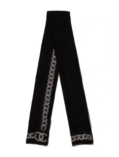 Pre-owned Chanel Cashmere 2015 Scarf In Black