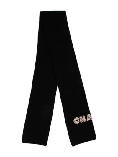 Pre-owned Chanel Cashmere 2022 Scarf In Black