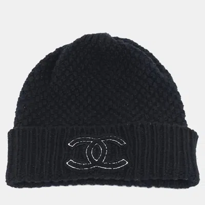 Pre-owned Chanel Cashmere Beanie In Black