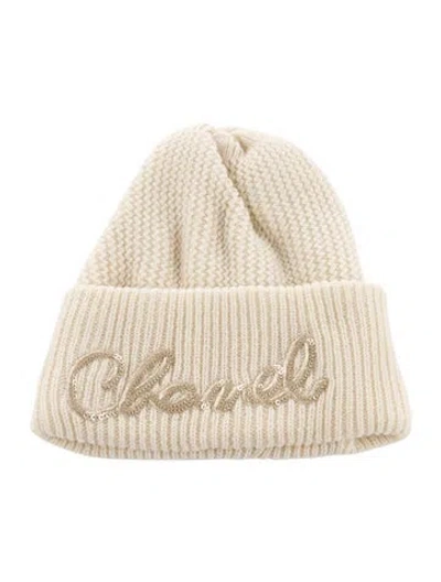 Pre-owned Chanel Cashmere Beanie W/tags In Neutral