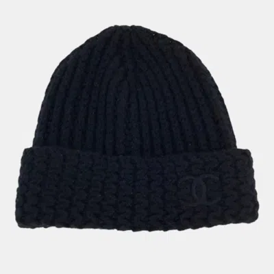 Pre-owned Chanel Cashmere Black Beanie