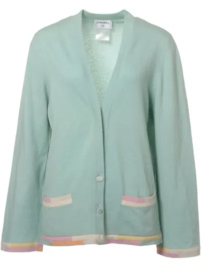 Pre-owned Chanel Cashmere Cardigan In Green